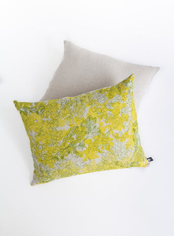 Coussin motif marée basse jaune et vert 16''x 20''