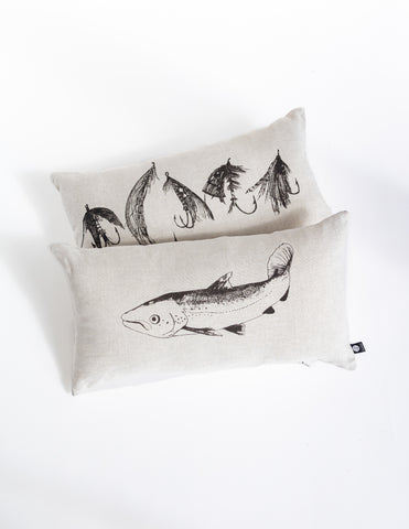 Coussin Pêche au saumon 10''x 20''