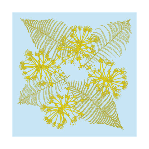Bandana bleu et vert, plantes indigènes