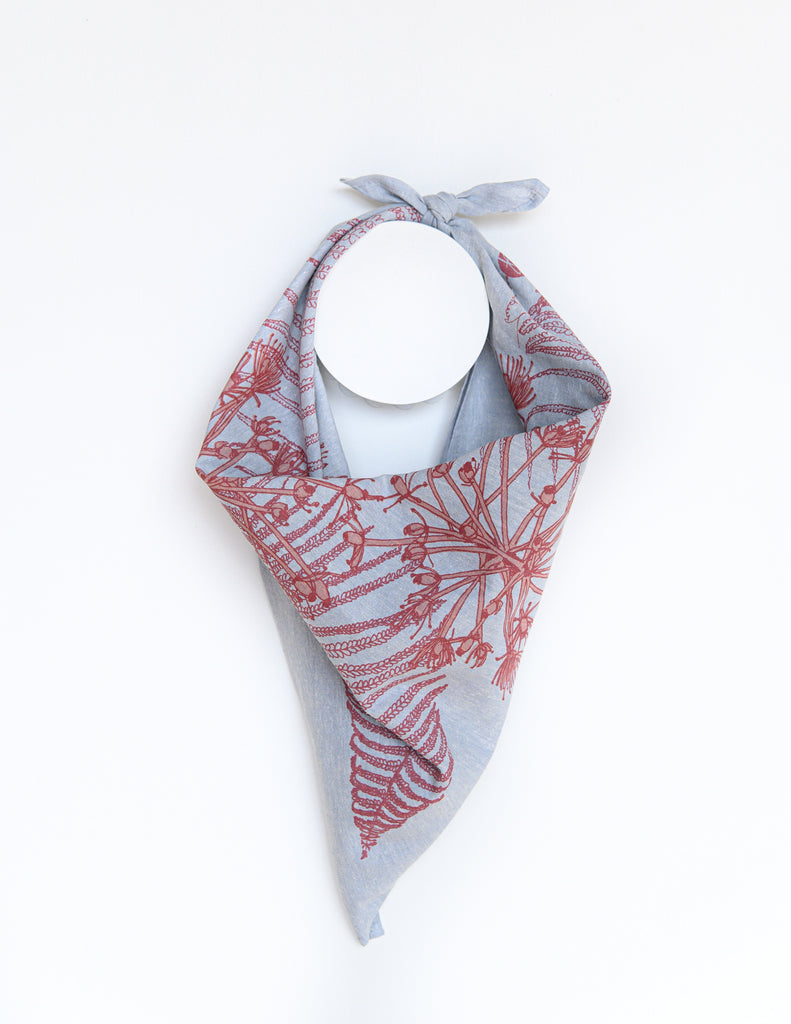 Bandana bleu et rose , plantes indigènes