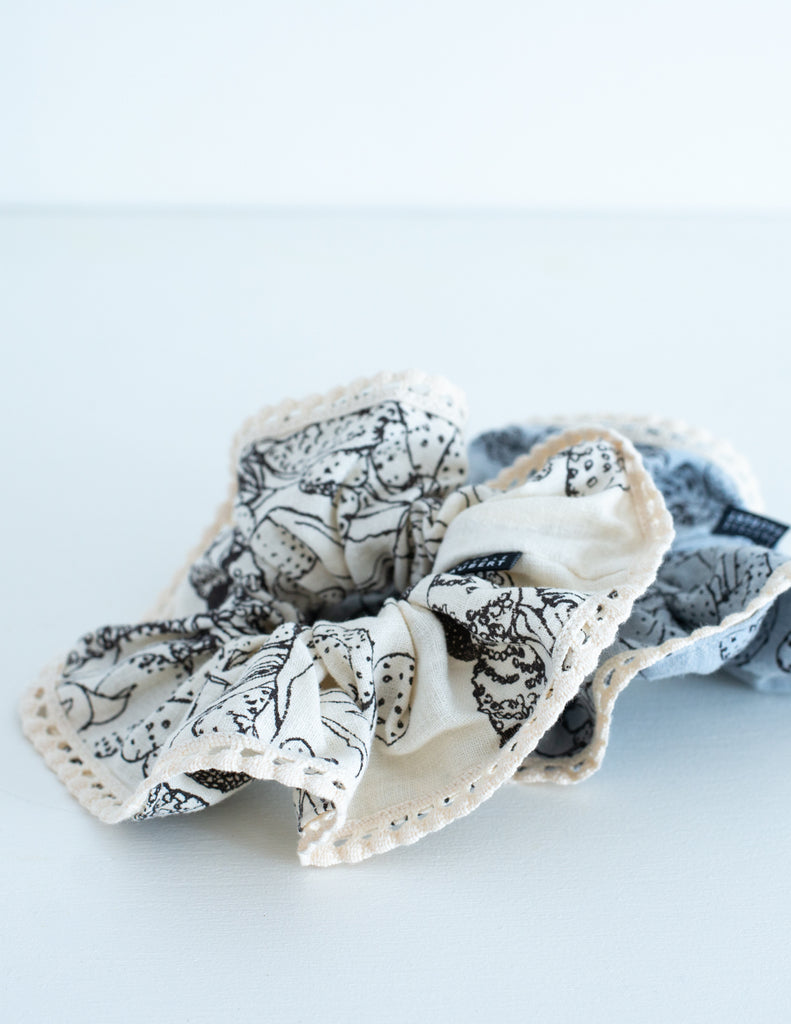 Chouchou à frange écru