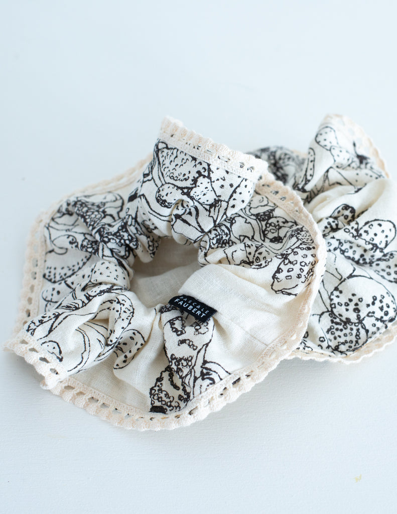 Chouchou à frange écru