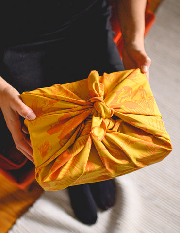 Furoshiki jaune et orange – 3 en 1