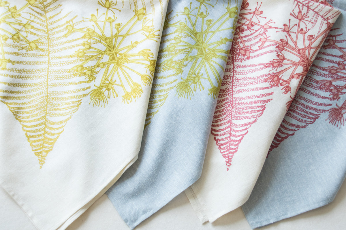 Bandana écru et jaune,  plantes indigènes
